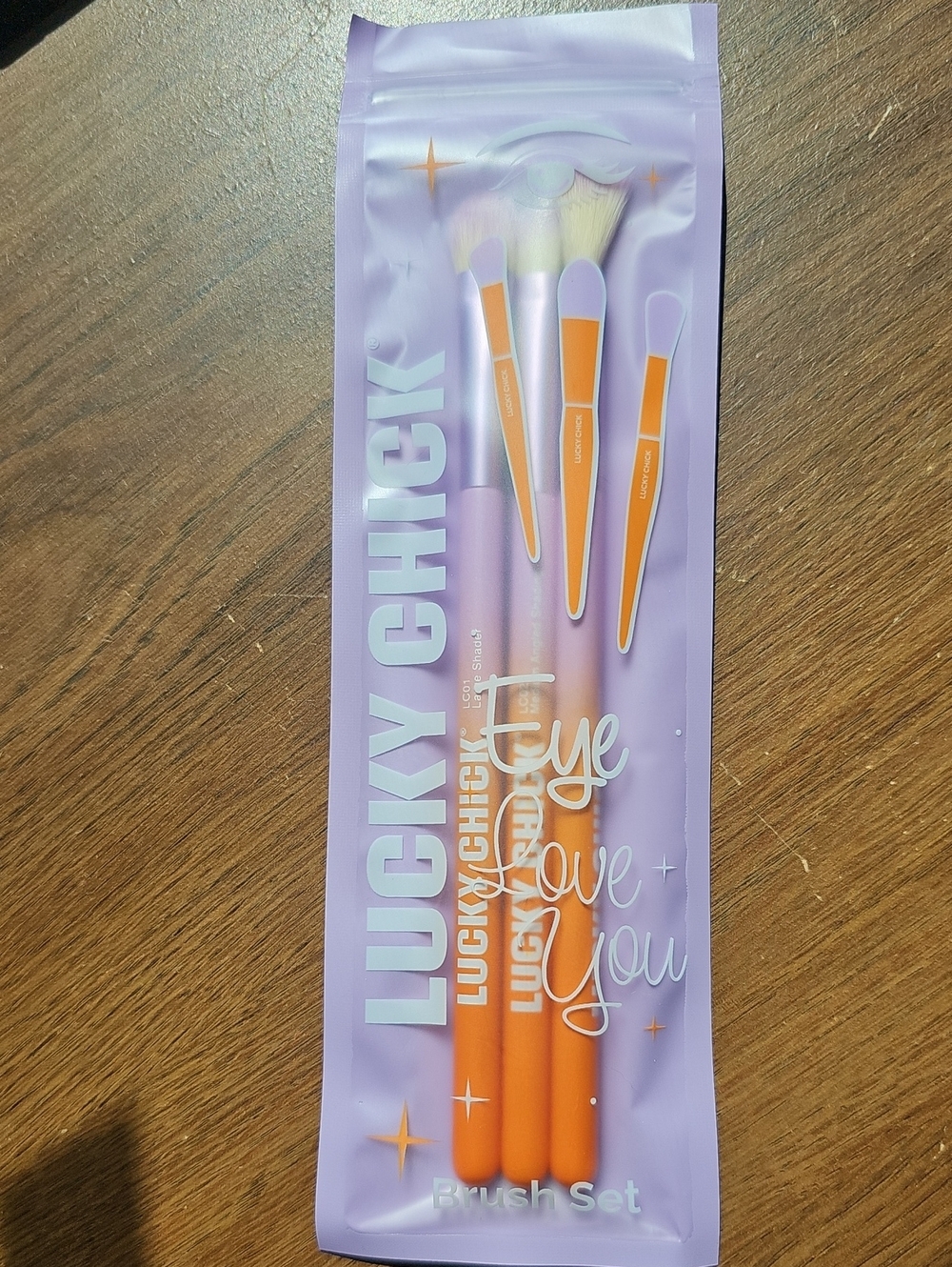 Nee Lucky Chick Orange Eye Brush Set - 3-Piece Precision Brushes